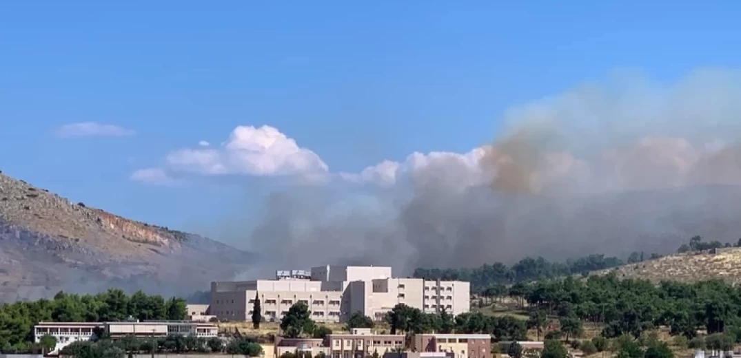 Φωτιά πίσω από το νοσοκομείο Χαλκίδας