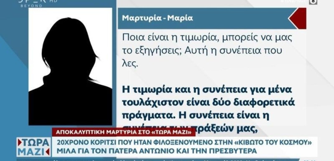 Κιβωτός του Κόσμου: Οι κακοποιητικές συμπεριφορές γίνονταν με την έγκριση του πατέρα Αντώνιου λέει 20χρονη (βίντεο)