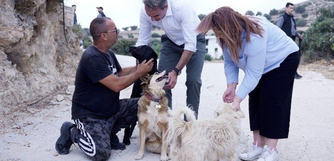 Καταφύγιο ζώων στο Λασίθι επισκέφθηκε ο Κυρ. Μητσοτάκης