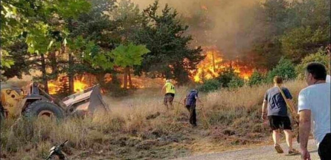 Σε ύφεση η φωτιά έξω από τη Δεσκάτη Γρεβενών (βίντεο)