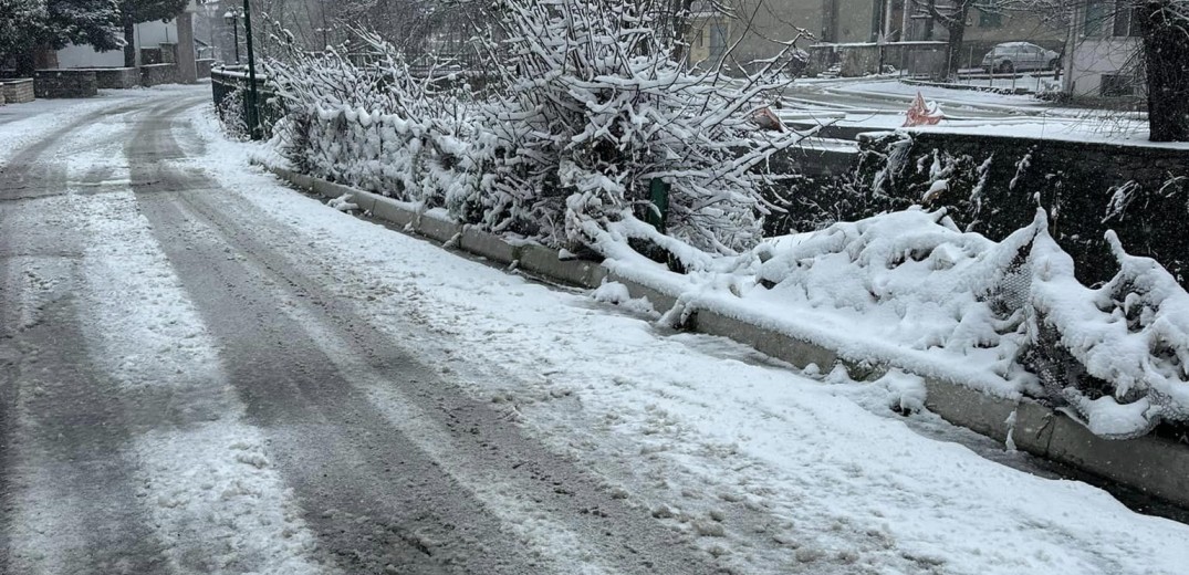 Φλώρινα: πέφτει χιόνι στα ορεινά