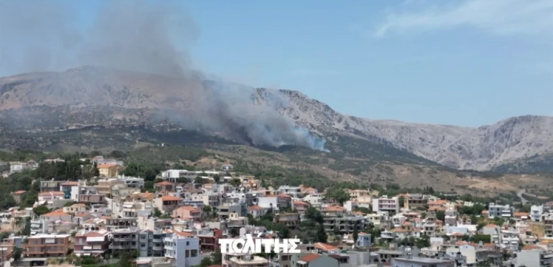 Χίος: Μεγάλη πυρκαγιά σε δασική έκταση σε εξέλιξη - Μήνυμα 112 στους κατοίκους (βίντεο, φωτ.)