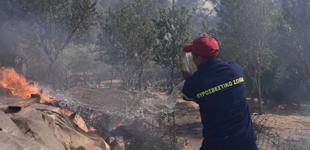 Οριοθετήθηκε η πυρκαγιά σε χαμηλή βλάστηση στον Βρανά Μαραθώνα Αττικής