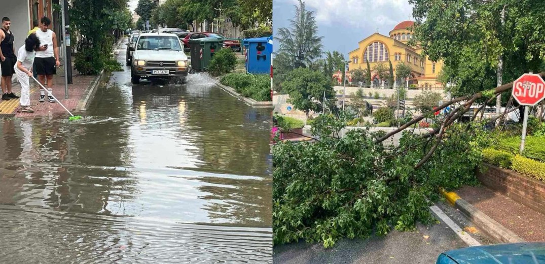 Έντονη χαλαζόπτωση στη Λάρισα - Προβλήματα στο κέντρο της πόλης (βίντεο & φωτ.)