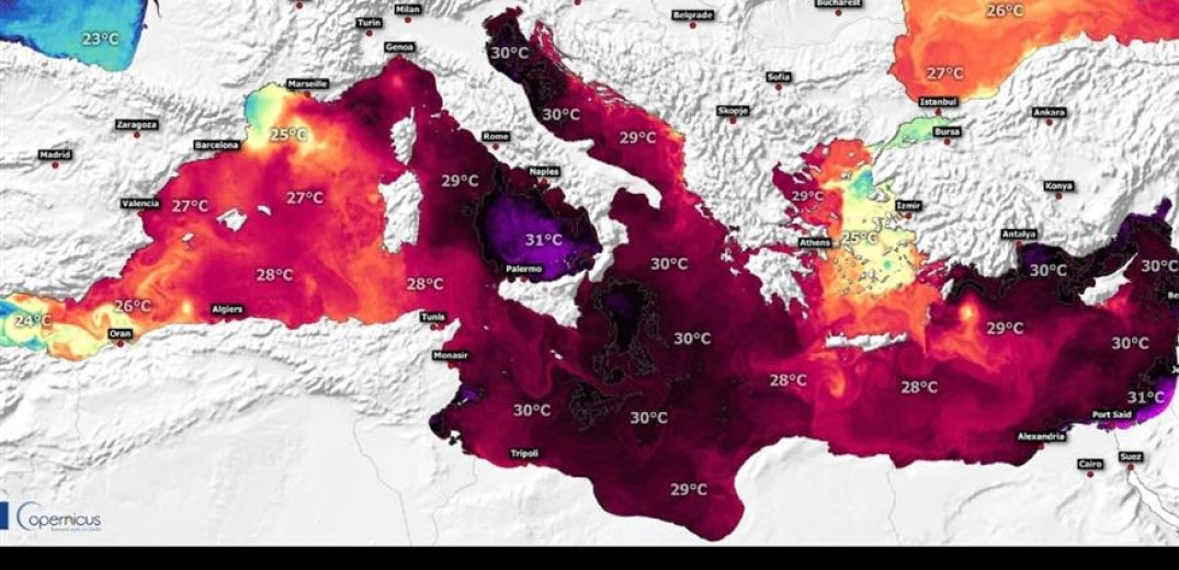 Κλιματική αλλαγή: «Βράζει» η Μεσόγειος - 2,5 βαθμοί πάνω από το κανονικό σε σχέση με το διάστημα 1991-2020