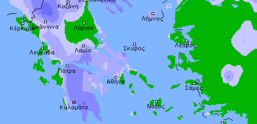 O καιρός της Πέμπτης 18 Απριλίου 2019