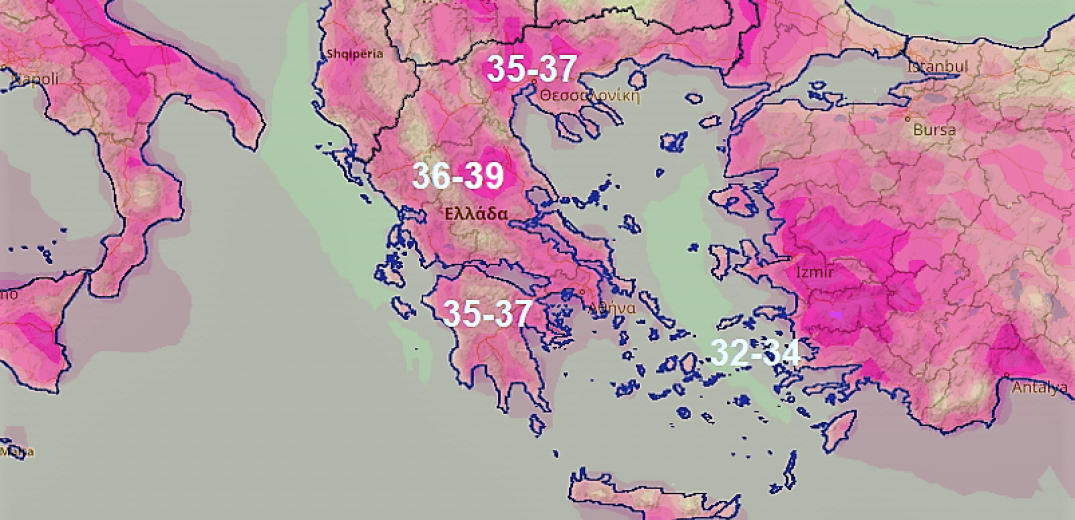 Ο καιρός του Σαββατοκύριακου 27-28 Ιουλίου 2019