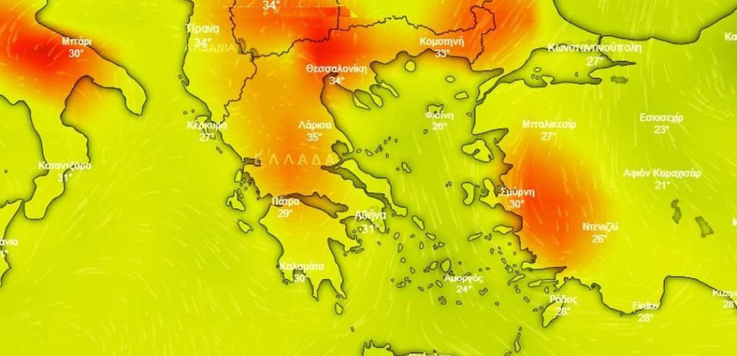 Ο καιρός της Τετάρτης 21 Αυγούστου 2019