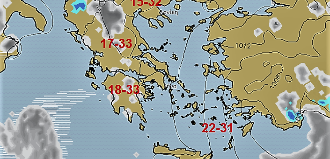 Ο καιρός της Κυριακής, 8 Σεπτεμβρίου 2019