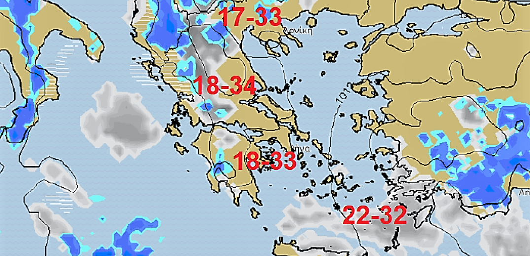 Ο καιρός της Παρασκευής, 6 Σεπτεμβρίου 2019