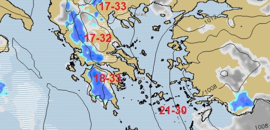 Ο καιρός της Τρίτης, 10 Σεπτεμβρίου 2019