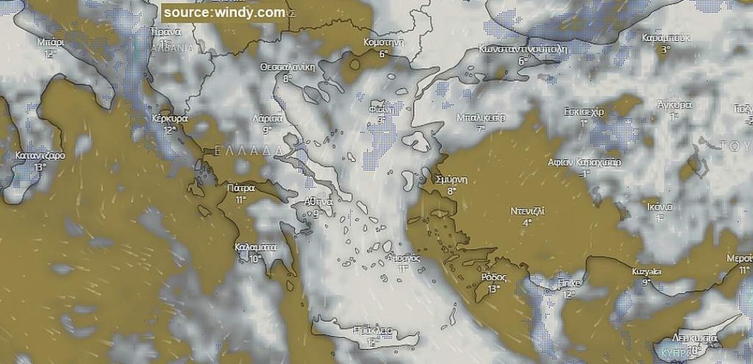 Συννεφιά, λίγες βροχές και τοπικές ομίχλες την Κυριακή, 19 Ιανουαρίου 2020