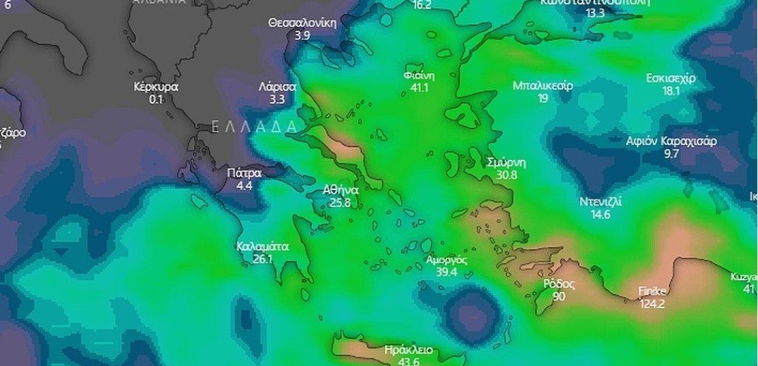 Ισχυρές βροχοπτώσεις τη Δευτέρα στα ανατολικά ηπειρωτικά και το Αιγαίο