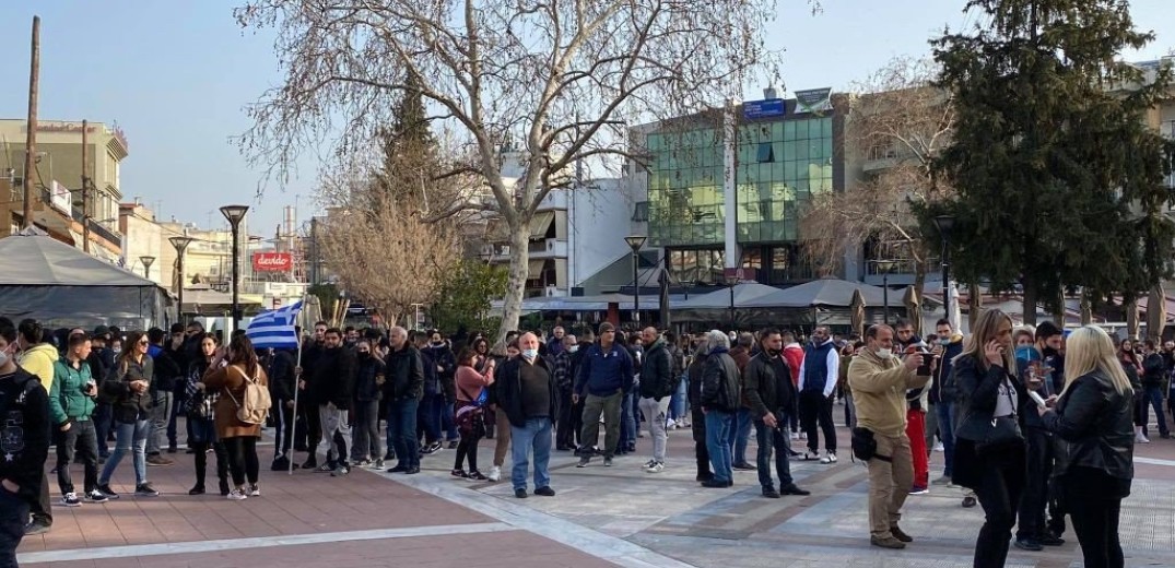 Διαμαρτυρία κατά του lockdown στον Εύοσμο (βίντεο, φωτ.)