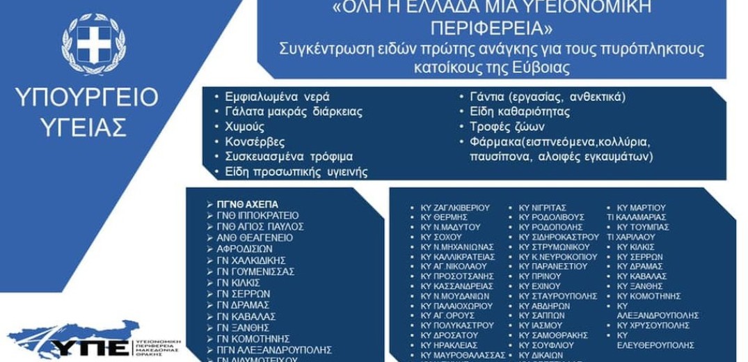 Στο πλευρό των πυρόπληκτων η 4η ΥΠΕ