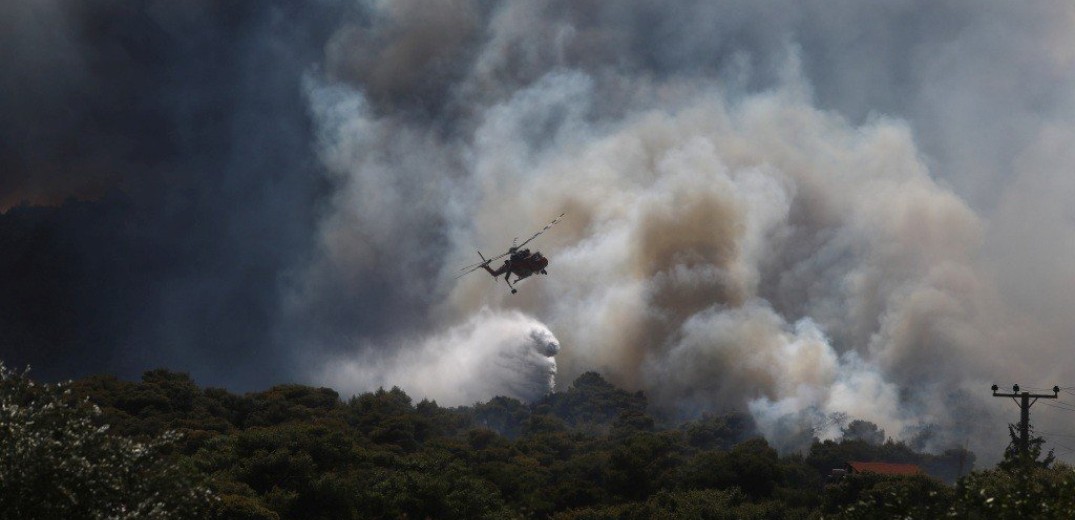 Μεγάλη φωτιά στα Μέγαρα - Στη μάχη και εναέρια μέσα